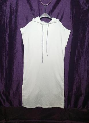 Плаття худі довге білого кольору, розмір xl, xxl.