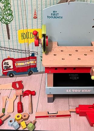 Набір le toy van “my first tool bench” дитячий деревʼяний набір іграшок
