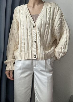 Кремовий кардиган коси бавовна monki