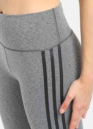 Сірі смугасті легінси лосіни adidas training future адідас оригінал с2 фото