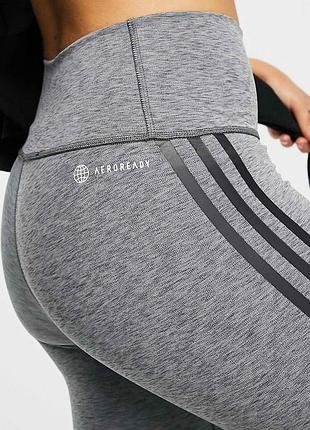 Сірі смугасті легінси лосіни adidas training future адідас оригінал с6 фото