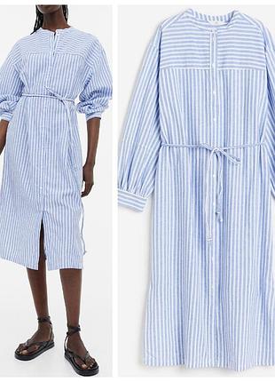 Платье рубашка h&m лен+вискоза