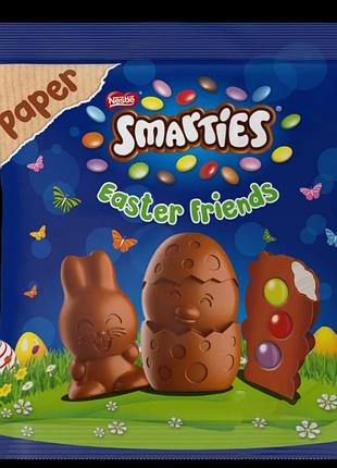 Шоколад молочный smarties easter friends начинка и драже, 65г