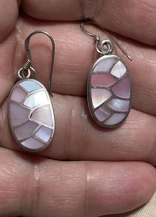 Сережки срібло натуральний перламутр