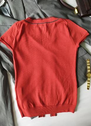 Вовняна трикотажна блуза светр з бантом аскот в стилі chanel, вінтажна, меринос3 фото