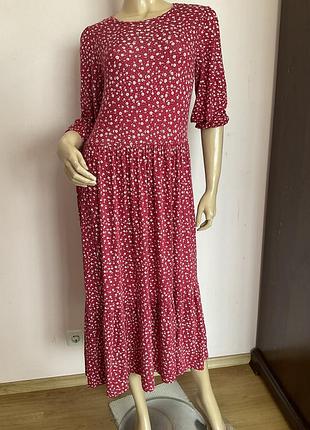 Стильное, длинное вискозное трикотажное платье/ s/brend stradivarius