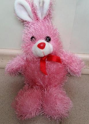 Мягкая детская игрушка зайчик зайка розовый