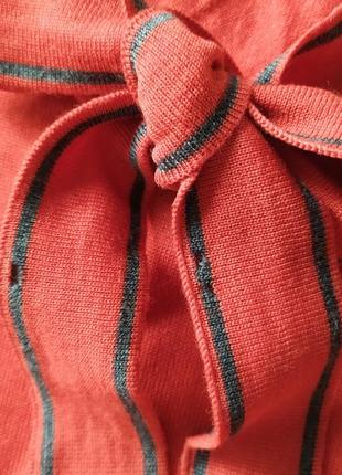 Вовняна трикотажна блуза светр з бантом аскот в стилі chanel, вінтажна, меринос7 фото