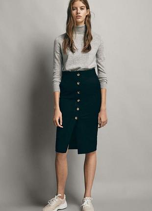 Плотная юбка на пуговицах от massimo dutti