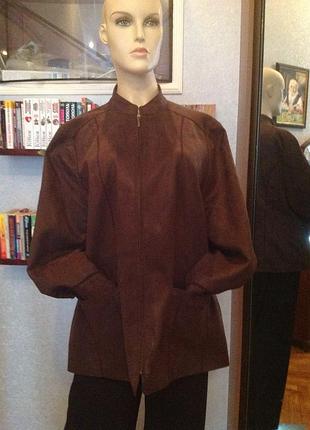 Стильная замшевая куртка пиджак жакет размер 52-56