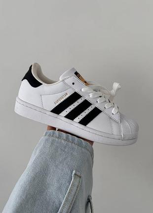 Женские кроссовки adidas superstar white/black