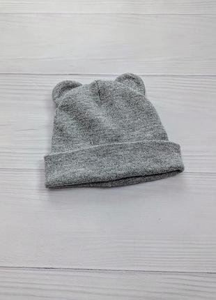 Деми шапка ушки бини 48-56 серая