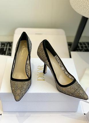 Dior tribales женские туфли-мюли с острым носком и стразами