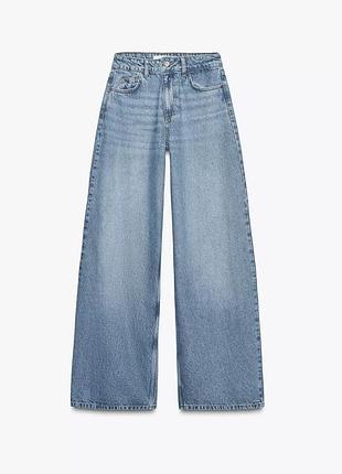Джинсы baggy синие, широкие джинсы zara
