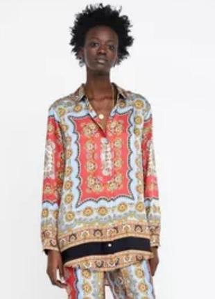 Блузка-сорочка з узором zara (marocco)
