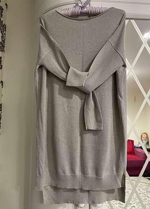 Свитер длинное туника платье с люрексом