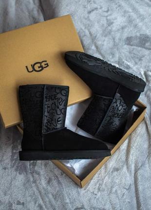 Ugg classic short sparkle graffiti lbd уггі жіночі накладений платіж