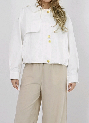 Ветровка укороченная белого цвета италия