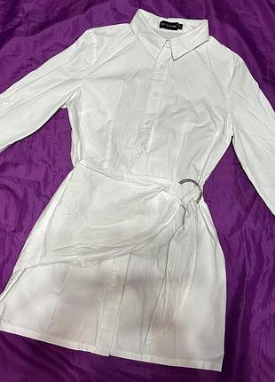 Жіноча сукня-рубашка з гарним паском котонова prettylittlething s