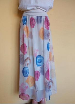 Красивая летняя шифоновая юбка,италия