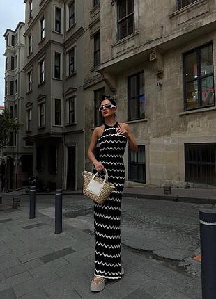 Літня вʼязана сукня максі 💗 сарафан максі 💗 довге плаття на літо