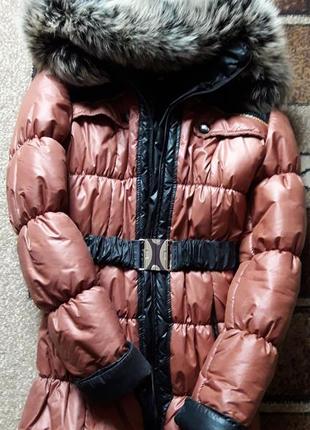 Зимова куртка жіноча куртка з поясом подовжена куртка