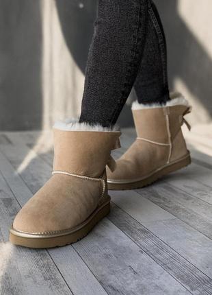 Ugg mini bailey bow beige 🆕 шикарные женские угги 🆕 купить наложенный платёж