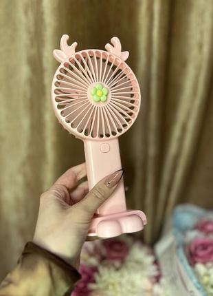 Настільний акумуляторний вентилятор з ріжками mini fan