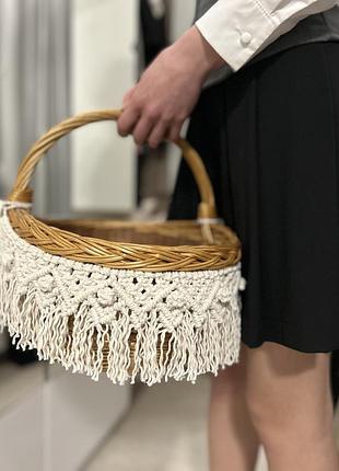 Макраме декор/оздоблення кошика/корзинки