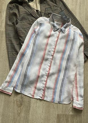 Женская льняная рубашка, лляна сорочка вільного крою, блузка, блуза льон