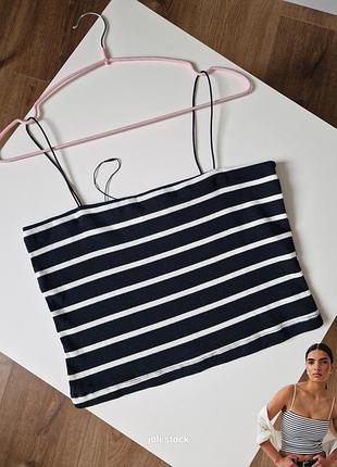 Топ на бретельках в рубчик у смужку primark l xl 40 42