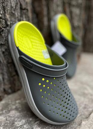 Мужские кроксы сабо crocs literide inmotion grey/light green crocs literide inmotion