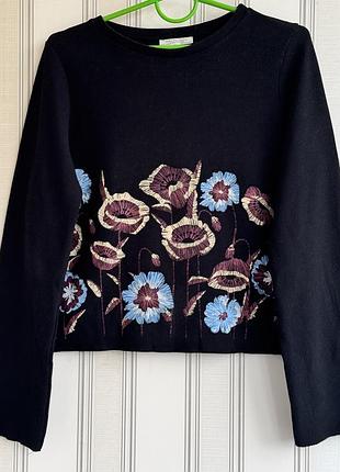 ❤️❤️❤️вкорочений брендовий светр квітковий принт zara