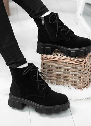 Зимние женские ботинки no brand (stilli wright) черные (стилли, черевики)3 фото