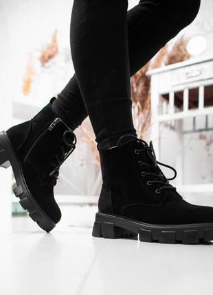 Зимние женские ботинки no brand (stilli wright) черные (стилли, черевики)2 фото