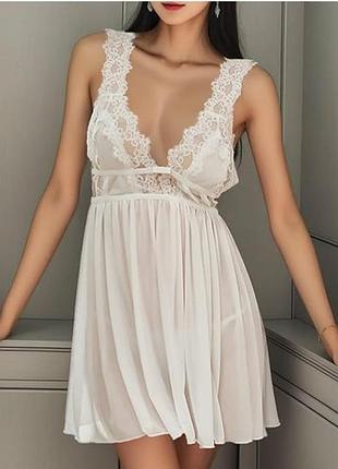 Еротична комбінація з трусиками у комплекті сітка пеньюар сетка