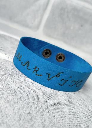 Кожаный браслет с любым им| ям | marvik|