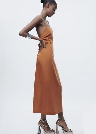 Новое льняное платье zara