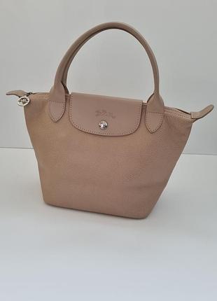 Сумка longchamp, шкіряна сумка, сумка тоут, брендова сумка, сумка longchamp le pliage