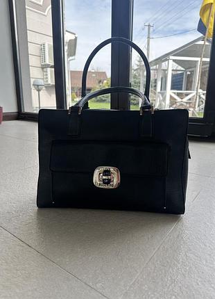 Сумка жіноча love moschino black structured top handle bag