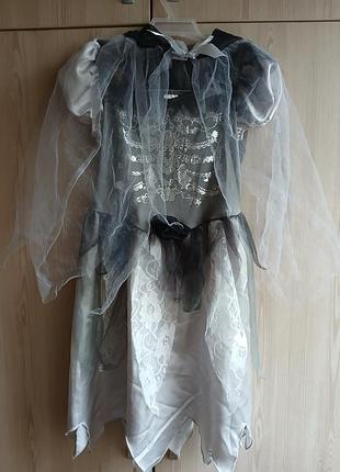 Cукня з накидкою костюм halloween труп нареченої wilko 7-8 лет р.122-128