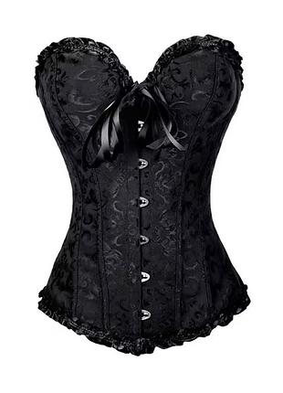Чорний корсет у стилі burlesque / gothic