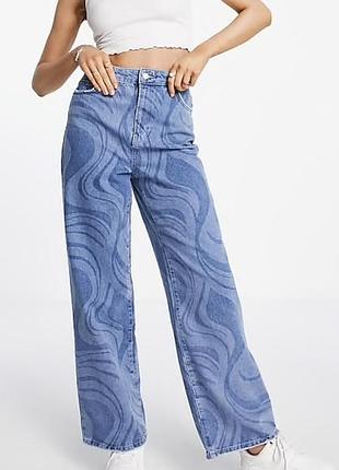 Джинсы wide leg, прямые джинсы