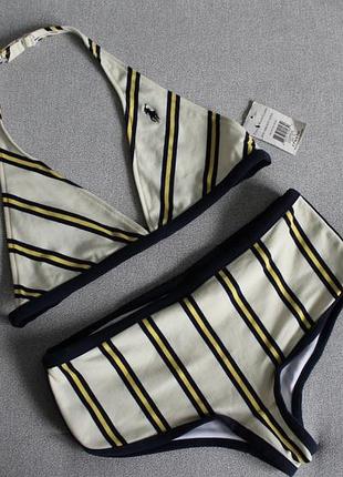 Невероятно красивый,новой раздельный купальник в полоску polo ralph lauren