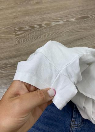 Белая оригинальная укороченная футболка,топик гесс,белоснежная базовая футболка гесс,хлопковая3 фото