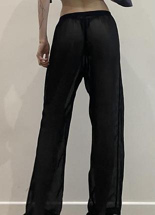 Прозорі домашні штани на резинці