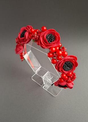 Красный венок под вышиванку