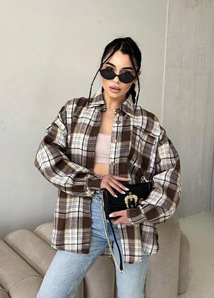 Сорочка жіноча у клітинку фланель