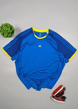 Чоловіча оригінальна спортивна блакитна футболка adidas climacool розмір xxl