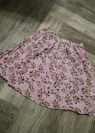 Юбка вискозная в цветочный принт